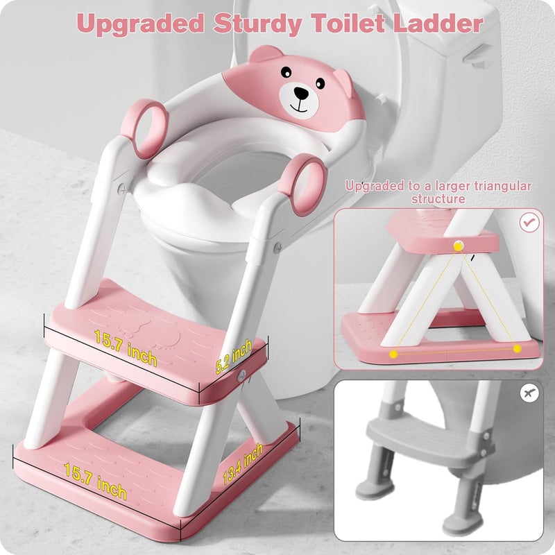 Rabb 1st Potty Training Seat, Upgrade Toddler Toilet Seat for Kids Boys Girls, 2 in 1 Potty Training Toilet, Splash Guard Anti-Slip Pad Step Stool - Image 3